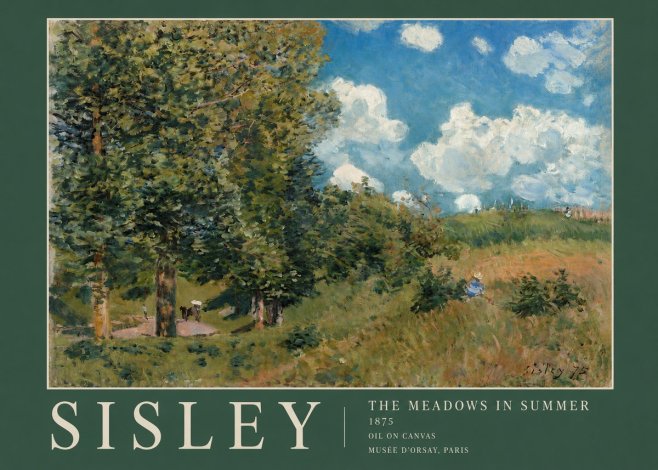 Sisley The Meadows in Summer, 1875 No2 - Affiche