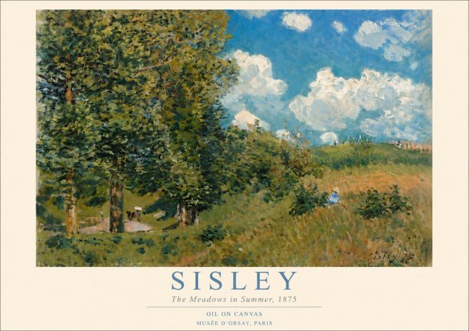 Sisley The Meadows in Summer, 1875 No3 - Affiche