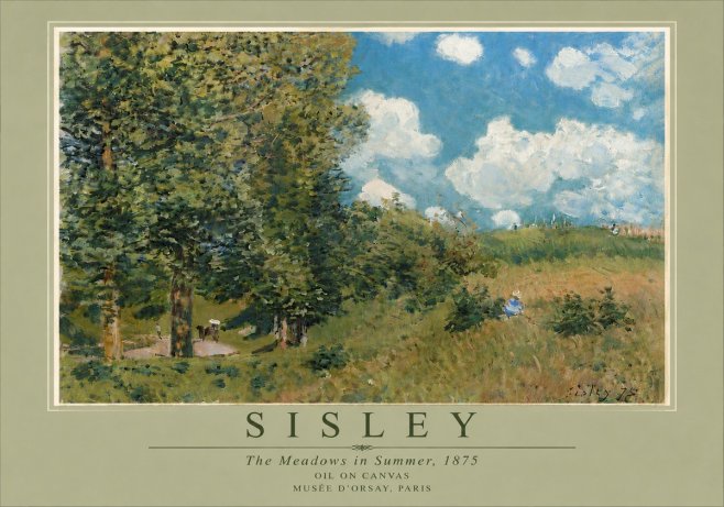 Sisley The Meadows in Summer, 1875 No5 - Affiche