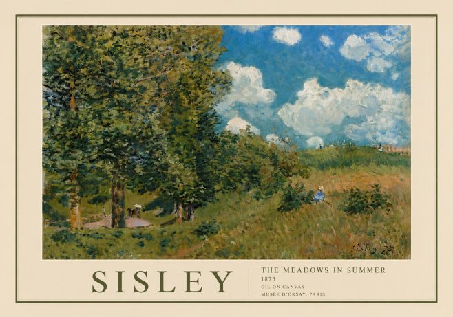 Sisley The Meadows in Summer, 1875 No6 - Affiche