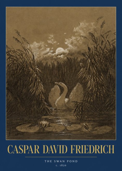 Caspar David Friedrich The Swan Pond No2 - Affiche