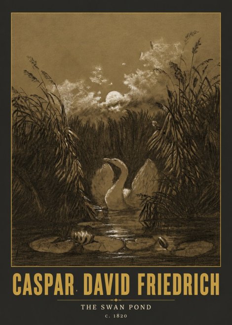 Caspar David Friedrich The Swan Pond No6 - Affiche