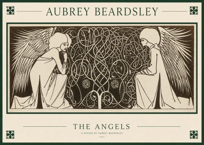 Aubrey Beardsley Two Angels No6 - Affiche