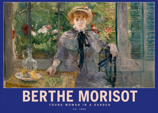 Berthe Morisot Young Woman Seated by a Window (Jeune Femme Assise À La Fenêtre) No3 - Affiche
