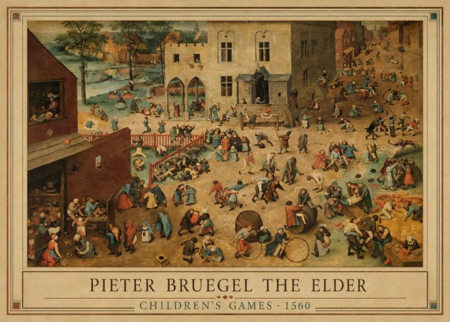 Pieter Bruegel Children's Games I No1 - Affiche