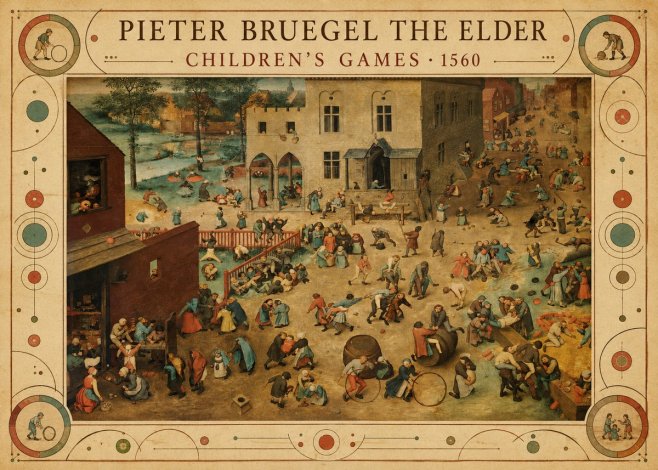 Pieter Bruegel Children's Games I No5 - Affiche