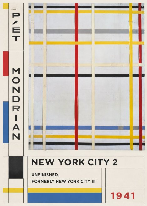 Piet Mondrian New York City 2 No4 - Affiche