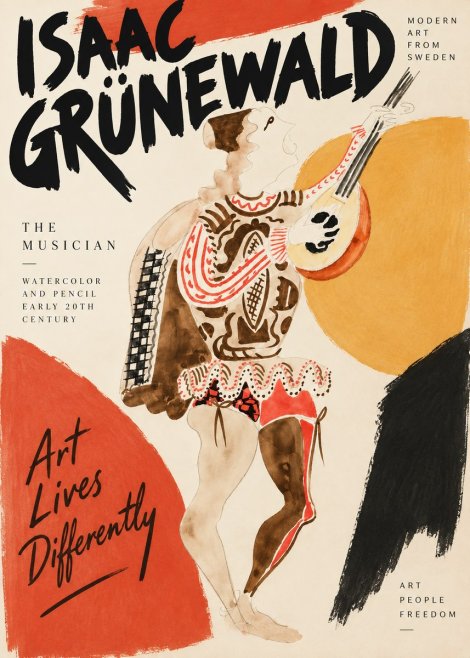 Isaac Grünewald The Lute Player No4 - Affiche