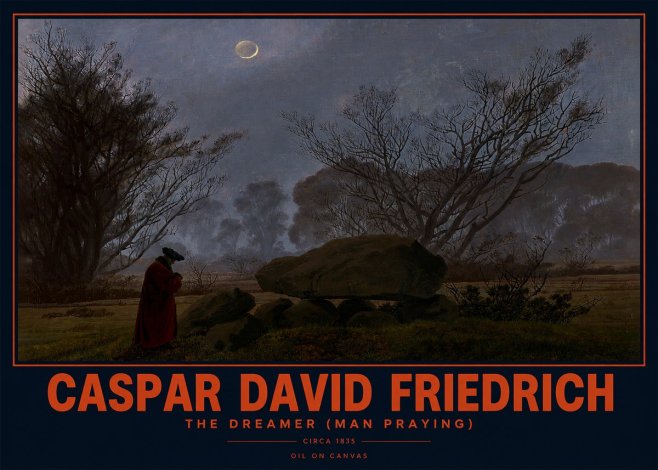 Caspar David Friedrich The Dreamer (Man Praying) No2 - Affiche