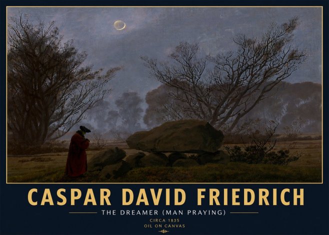 Caspar David Friedrich The Dreamer (Man Praying) No6 - Affiche