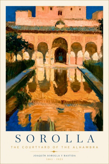 Sorolla The Courtyard of the Alhambra No5 - Affiche