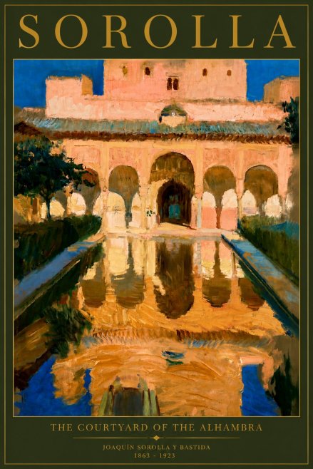 Sorolla The Courtyard of the Alhambra No6 - Affiche