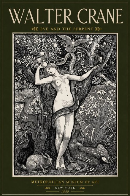 Walter Crane Eve and the Serpent No4 - Affiche