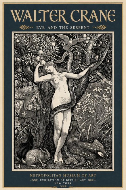 Walter Crane Eve and the Serpent No6 - Affiche