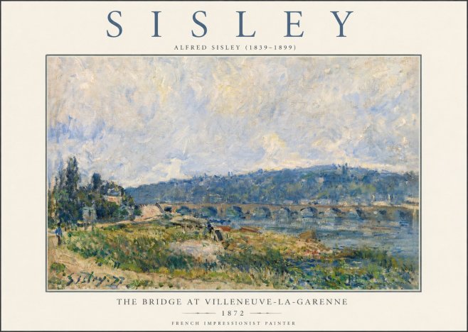 Sisley The Bridge at Villeneuve-la-garenne III No3 - Affiche