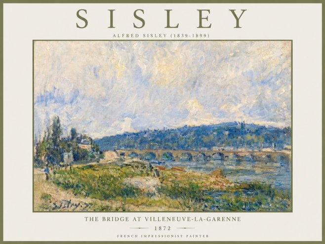 Sisley The Bridge at Villeneuve-la-garenne III No5 - Affiche