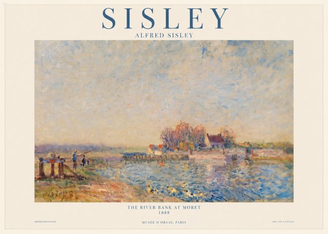 Sisley The River Bank at Moret No1 - Affiche