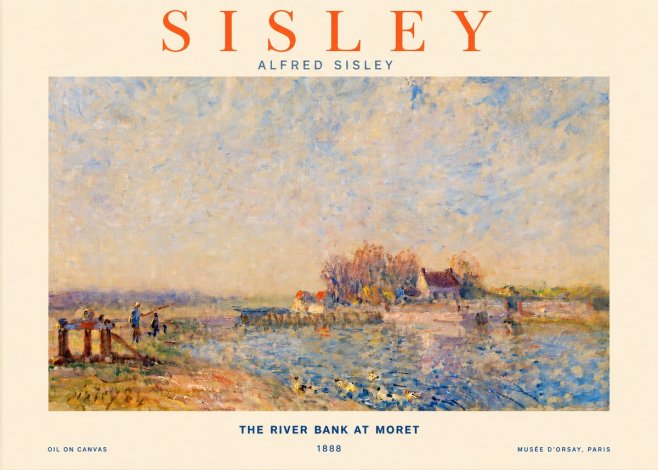 Sisley The River Bank at Moret No3 - Affiche