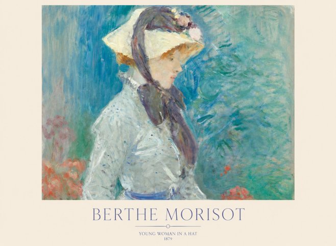 Berthe Morisot Young Woman in a Hat No1 - Affiche