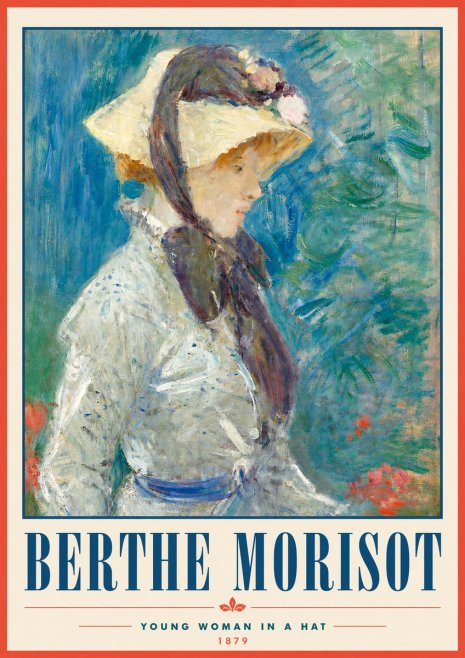 Berthe Morisot Young Woman in a Hat No5 - Affiche