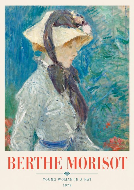 Berthe Morisot Young Woman in a Hat No6 - Affiche