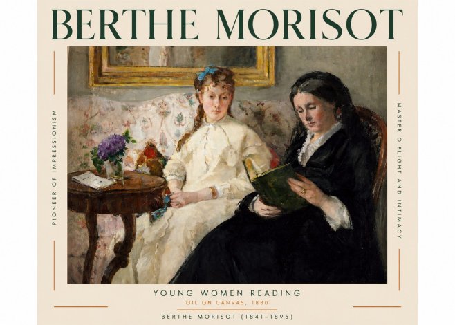 Berthe Morisot Young Women Reading No3 - Affiche