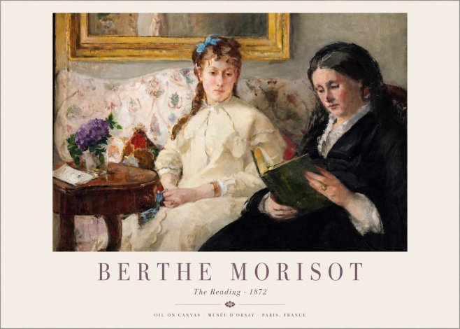 Berthe Morisot Young Women Reading No6 - Affiche