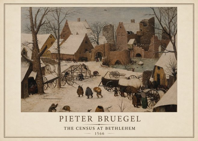 Pieter Bruegel The Census at Bethlehem I No1 - Affiche