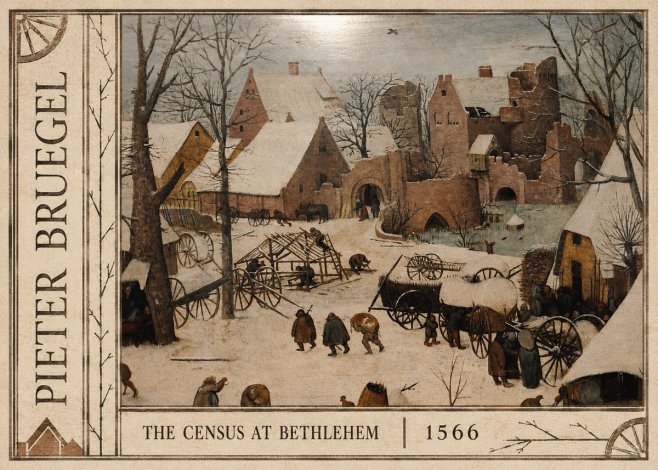 Pieter Bruegel The Census at Bethlehem I No2 - Affiche
