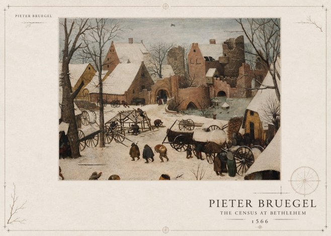 Pieter Bruegel The Census at Bethlehem I No3 - Affiche
