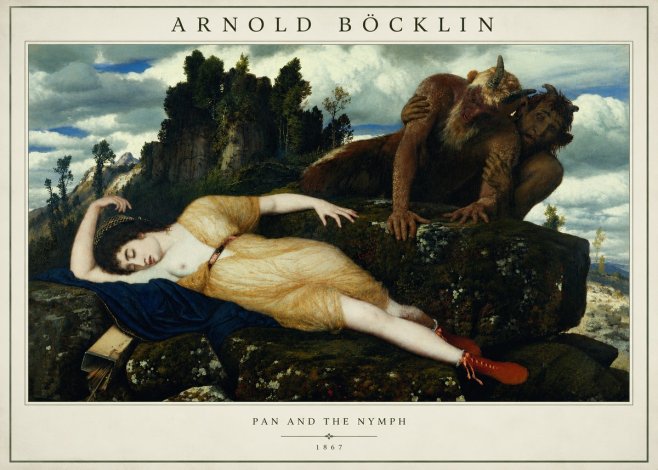 Arnold Böcklin Pan and the Nymph No2 - Affiche