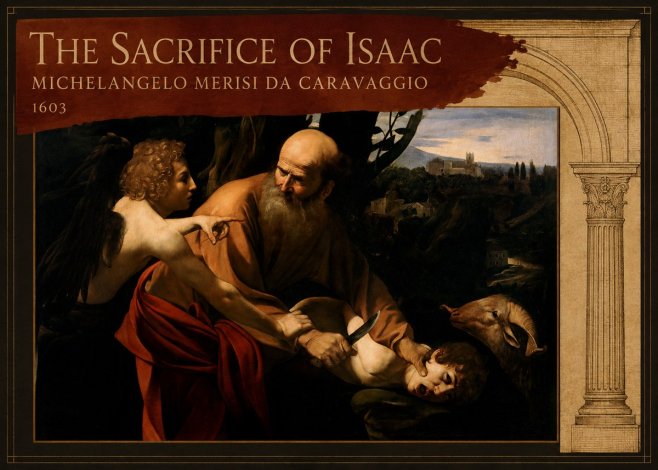 Michelangelo Merisi da Caravaggio The Sacrifice of Isaac I No2 - Affiche
