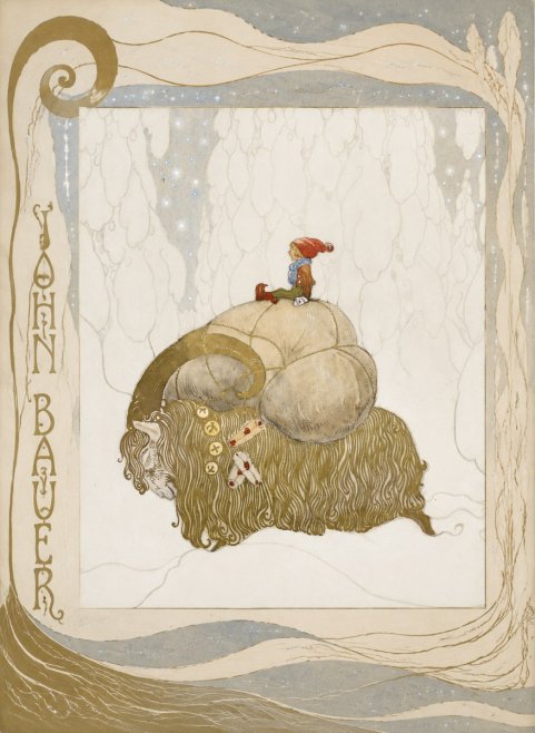 John Bauer The Boy and the Musk Ox No6 - Affiche