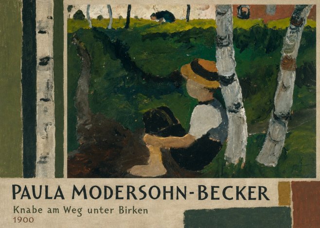 Paula Modersohn-Becker Knabe Am Weg Unter Birken No2 - Affiche