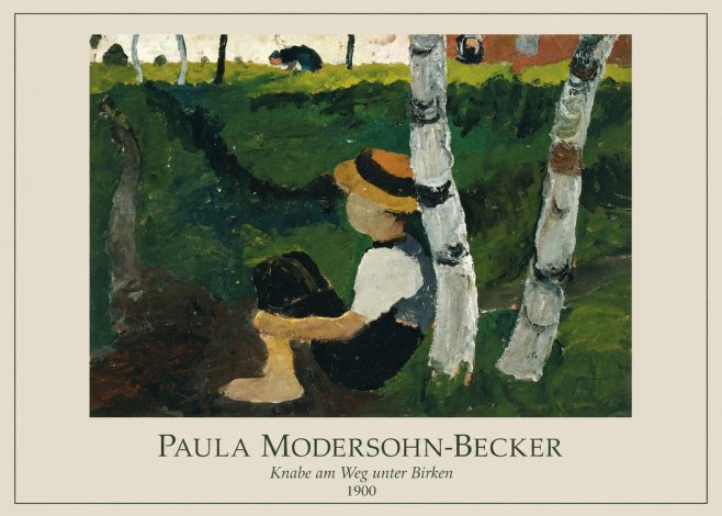 Paula Modersohn-Becker Knabe Am Weg Unter Birken No4 - Affiche
