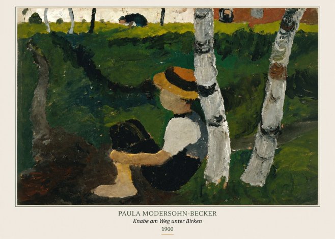 Paula Modersohn-Becker Knabe Am Weg Unter Birken No6 - Affiche