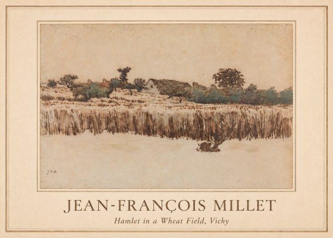 Jean-François Millet Hamlet in a Wheat Field, Vichy No1 - Affiche