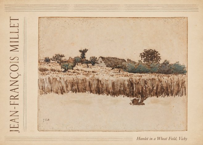 Jean-François Millet Hamlet in a Wheat Field, Vichy No4 - Affiche