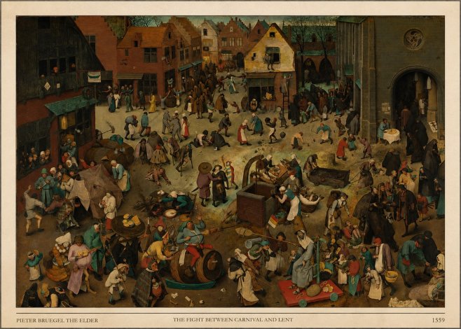 Pieter Bruegel The Fight Between Carnival and Lent II No5 - Affiche