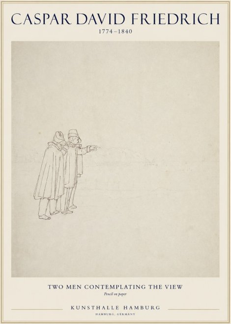 Caspar David Friedrich Two Men Contemplating the View No1 - Affiche