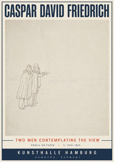 Caspar David Friedrich Two Men Contemplating the View No5 - Affiche