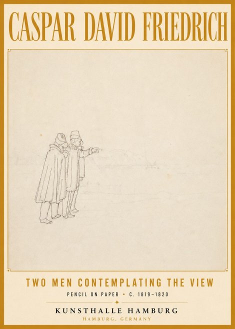 Caspar David Friedrich Two Men Contemplating the View No6 - Affiche