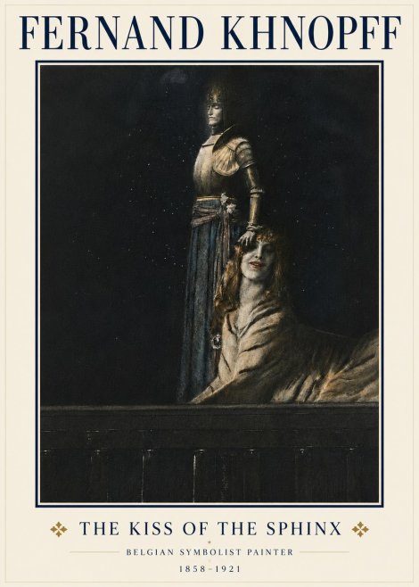Fernand Khnopff The Kiss of the Sphinx No5 - Affiche