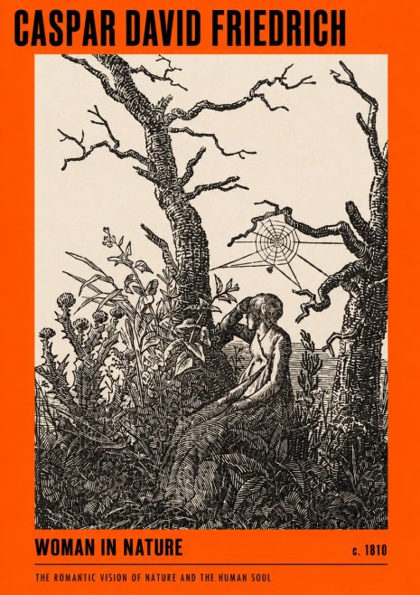 Caspar David Friedrich Woman in Nature No2 - Affiche