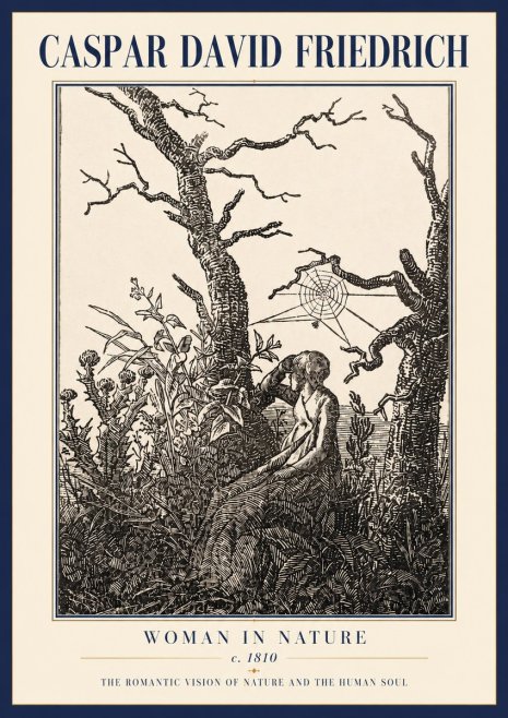 Caspar David Friedrich Woman in Nature No3 - Affiche