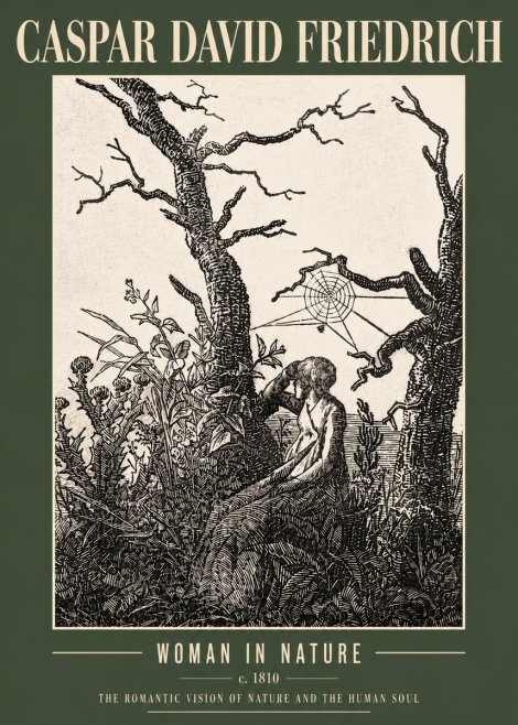 Caspar David Friedrich Woman in Nature No4 - Affiche