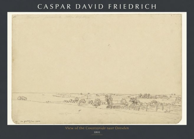 Caspar David Friedrich View of the Countryside Near Dresden No1 - Affiche
