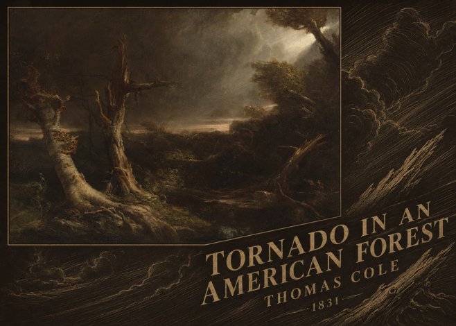 Thomas Cole Tornado in an American Forest No5 - Affiche