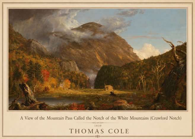 Thomas Cole A View of the Mountain Pass Called the Notch of the White Mountains (Crawford Notch) I No1 - Affiche