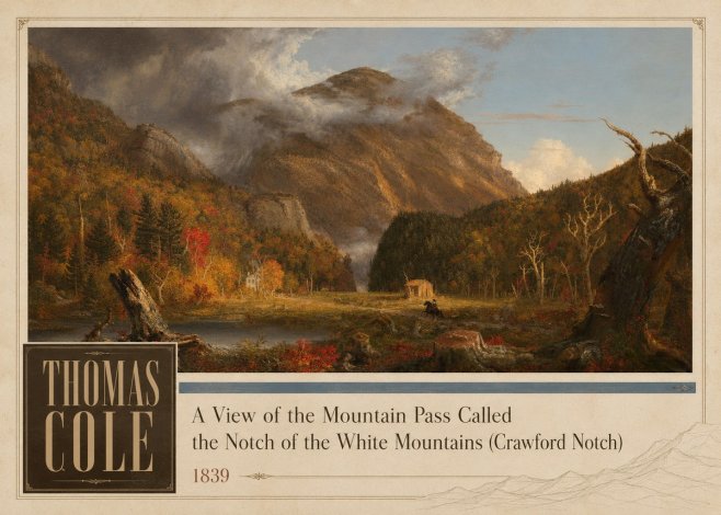 Thomas Cole A View of the Mountain Pass Called the Notch of the White Mountains (Crawford Notch) I No2 - Affiche